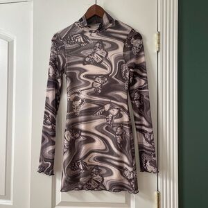 Super cute and comfortable mesh black and white dress